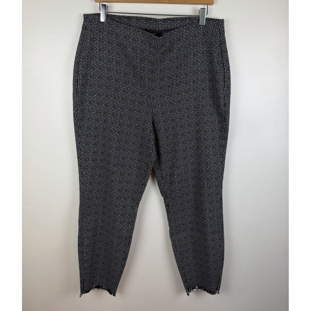 Alfani Women's Ankle Pull On Pants 14 Black White Plus Business Casual Office